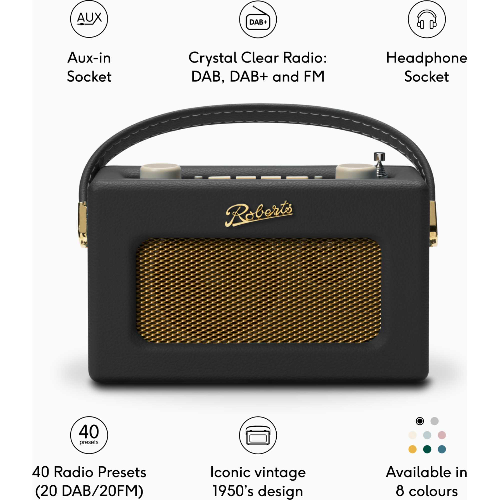 Roberts Revival Uno BT DAB/DAB+/FM Radio - Black